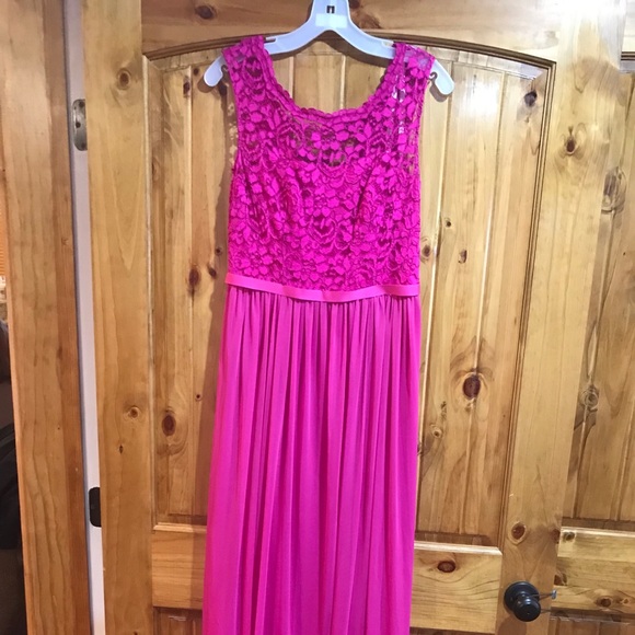 Pink Long Lace Dress - Picture 4 of 4